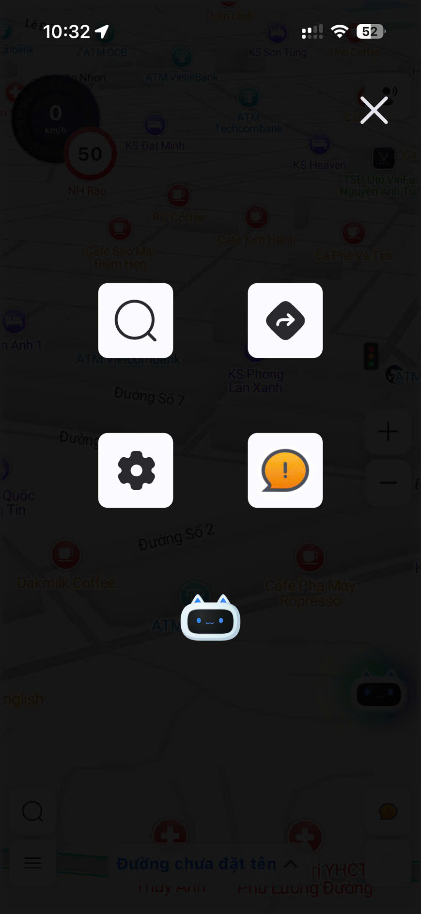 Menu tiện ích VIETMAP Live Pro trên bản đồ
